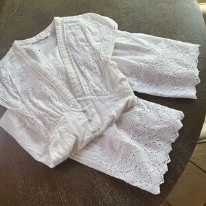 ASTR White Eyelet Jumpsuit